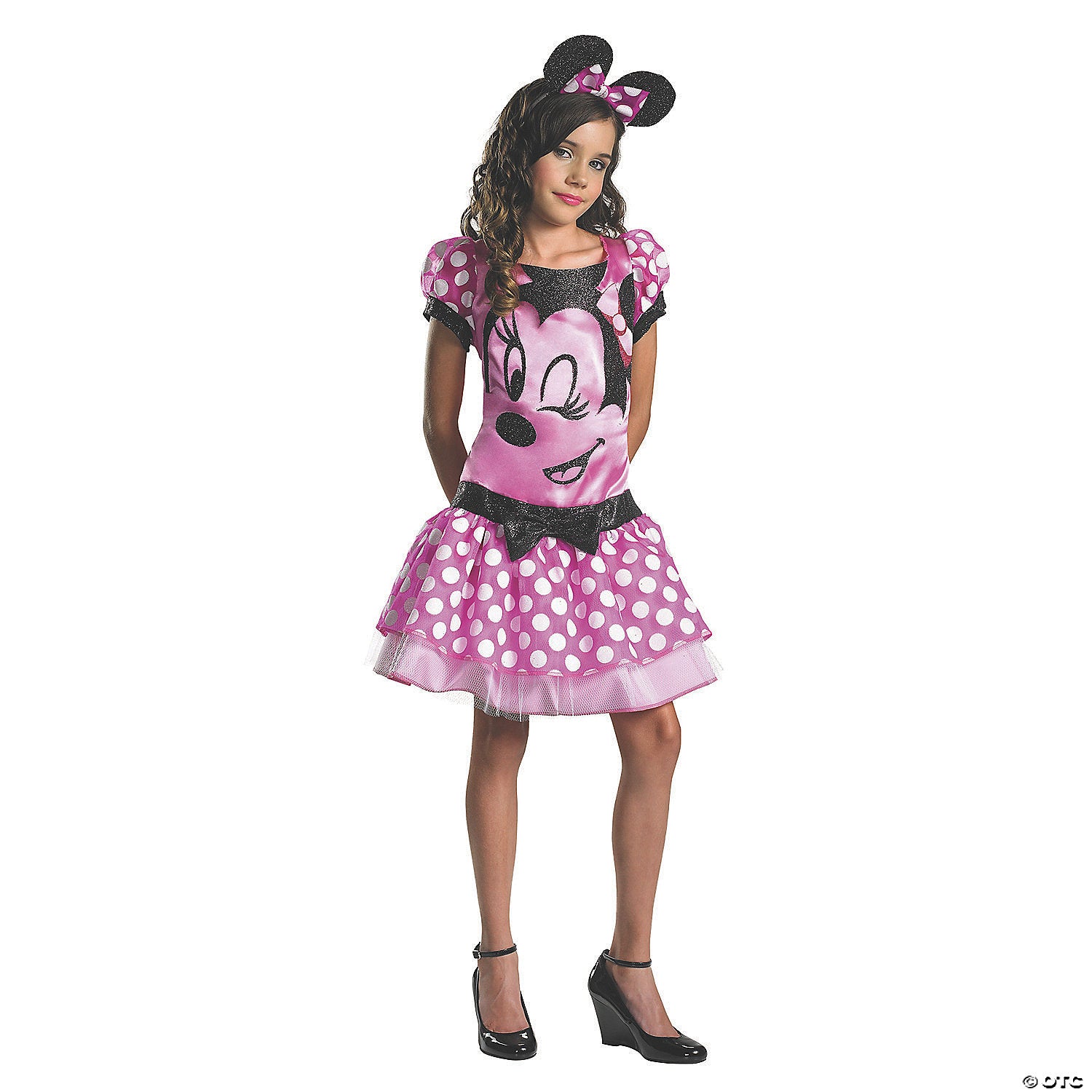 girl& 8217 s pink minnie mouse& 8482  costume   extra large~dg11399j