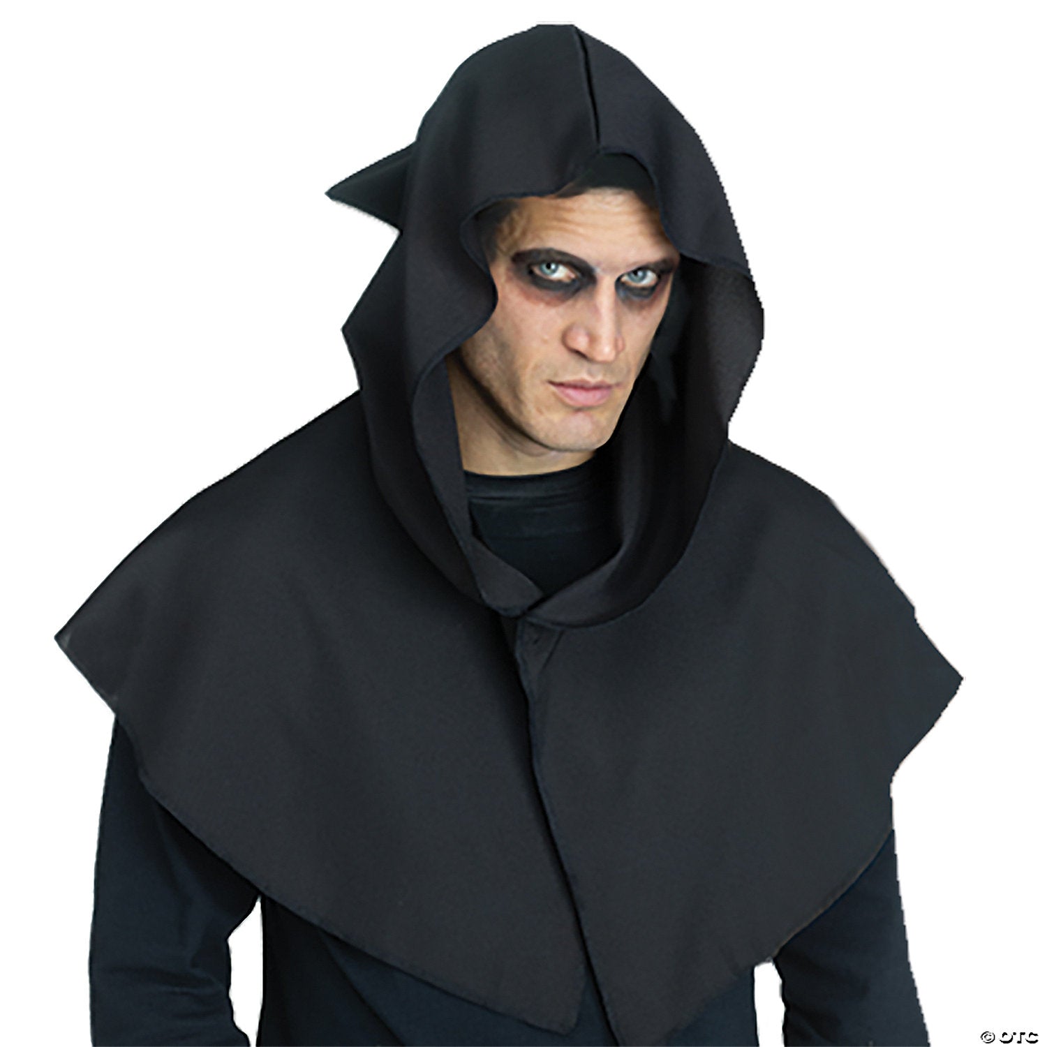 adults black hooded capelet~fw90684bk
