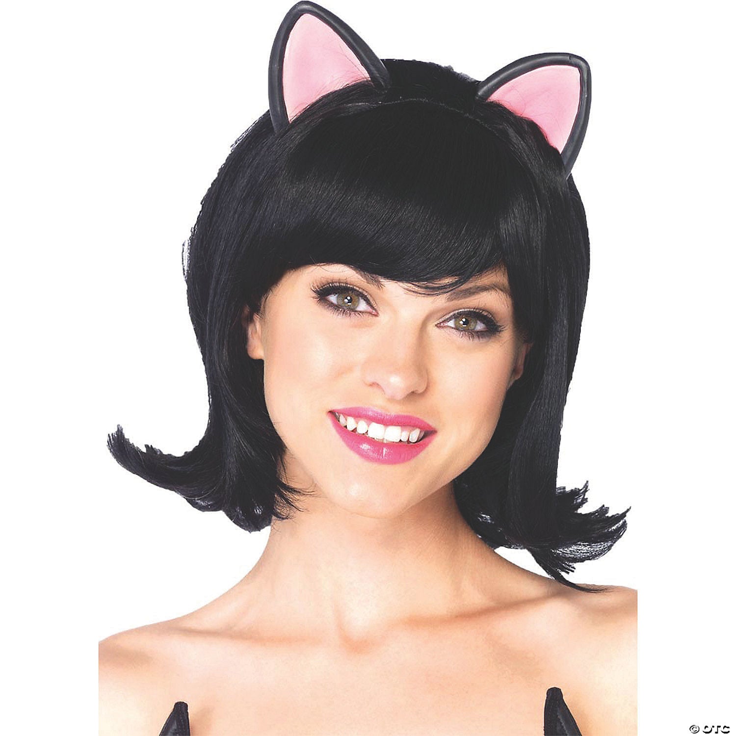 kitty bob adult black wig~ua2650bk