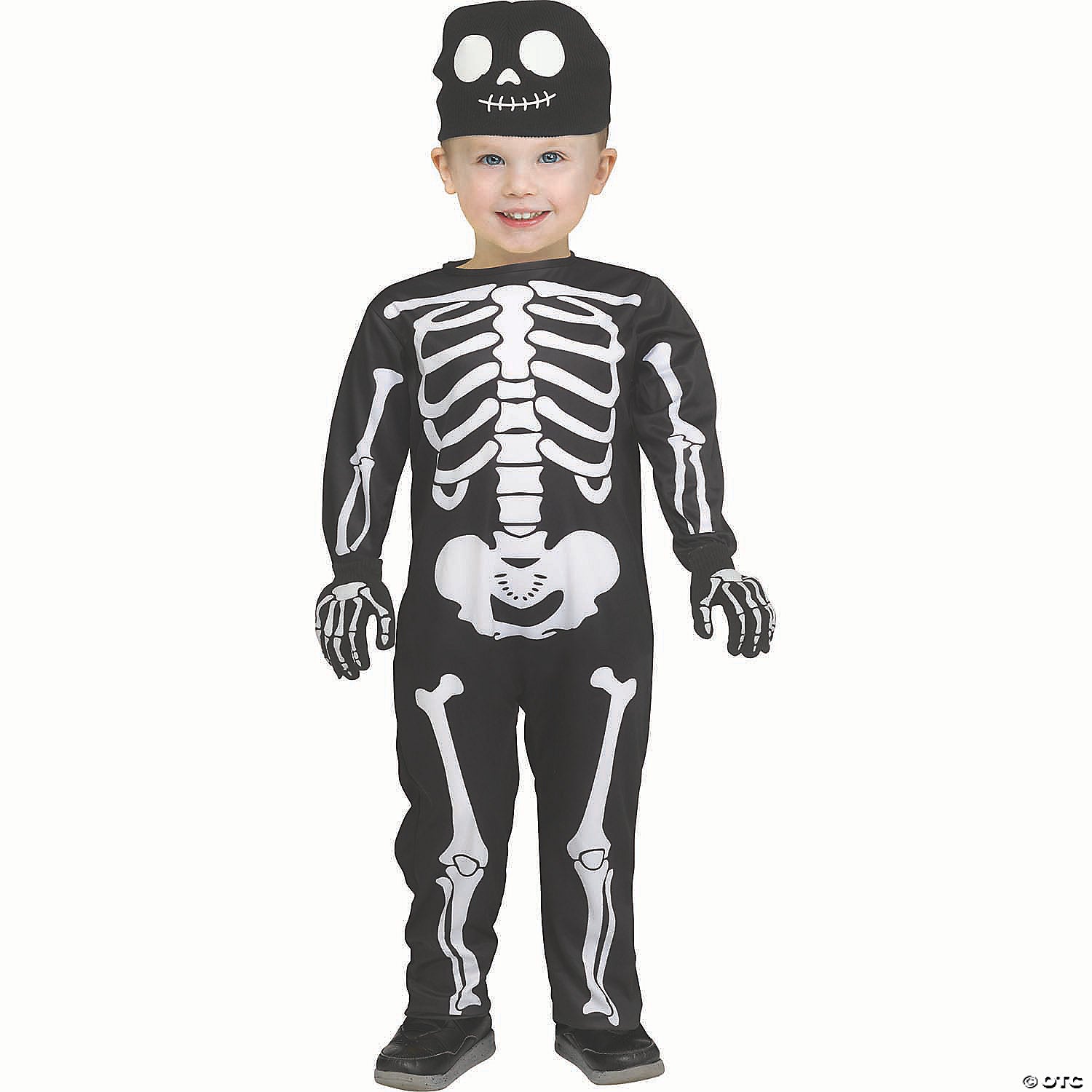 toddler black & white polyester skeleton jumpsuit costume   large 3t 4t~fw136001l
