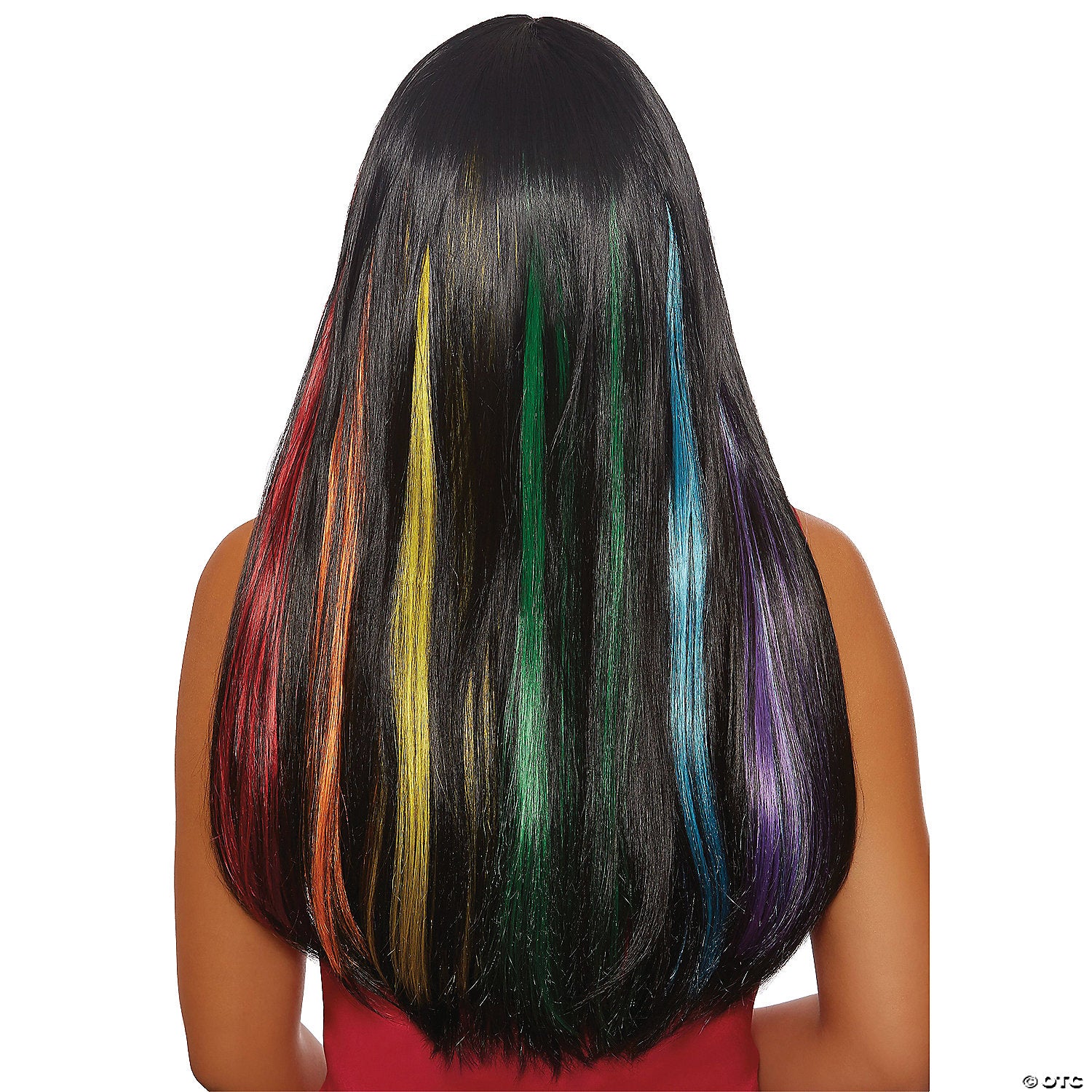 adults brown long straight wig with hidden rainbow~rl11356-a01