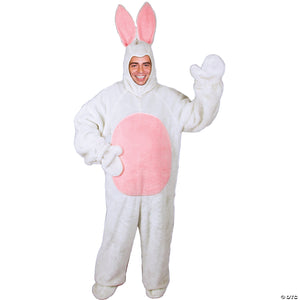 adult white easter bunny suit with bunny hood costume   large~ae1093lg