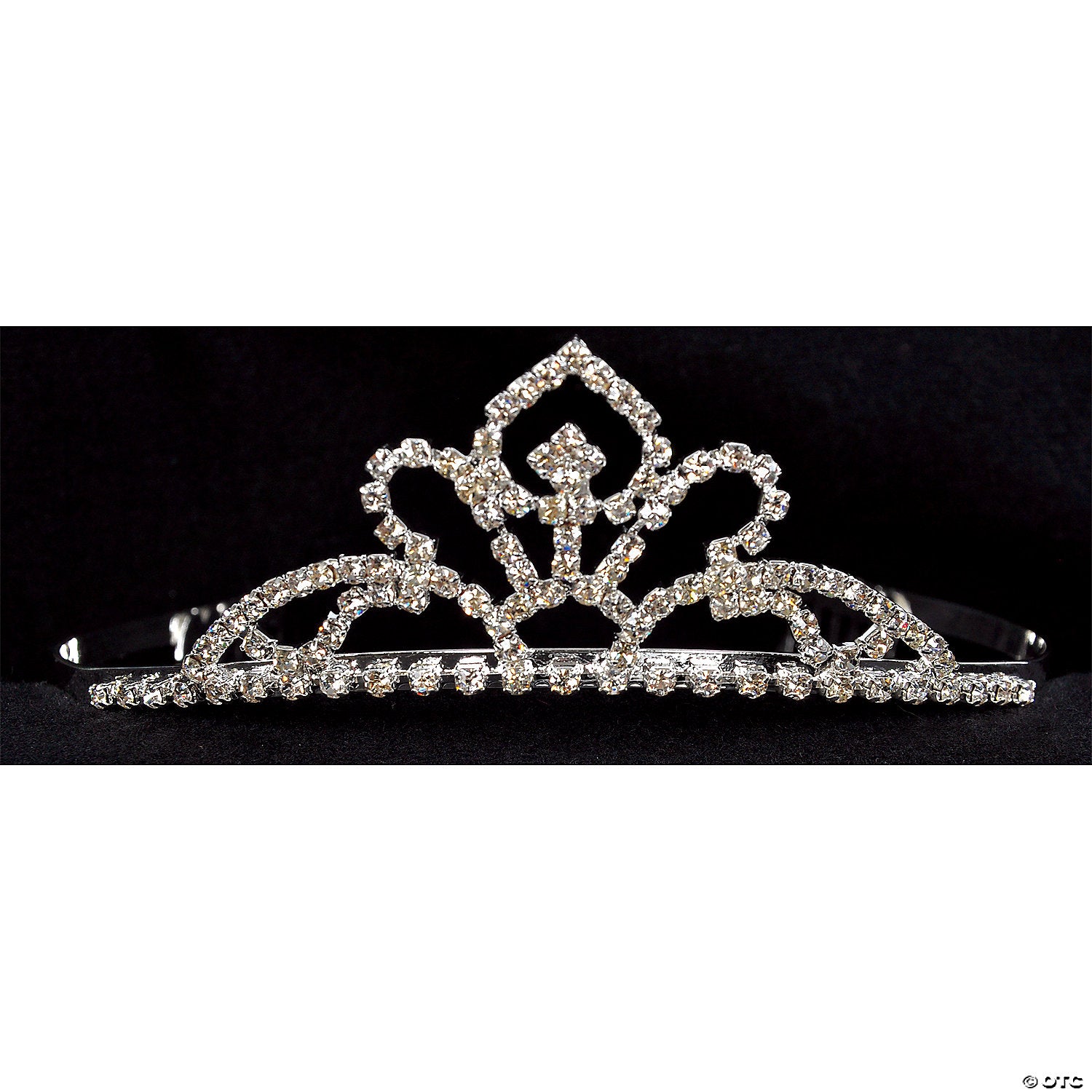 adults clear rhinestone row with single point tiara~gb44