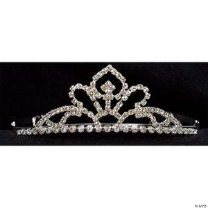 adults clear rhinestone row with single point tiara~gb44