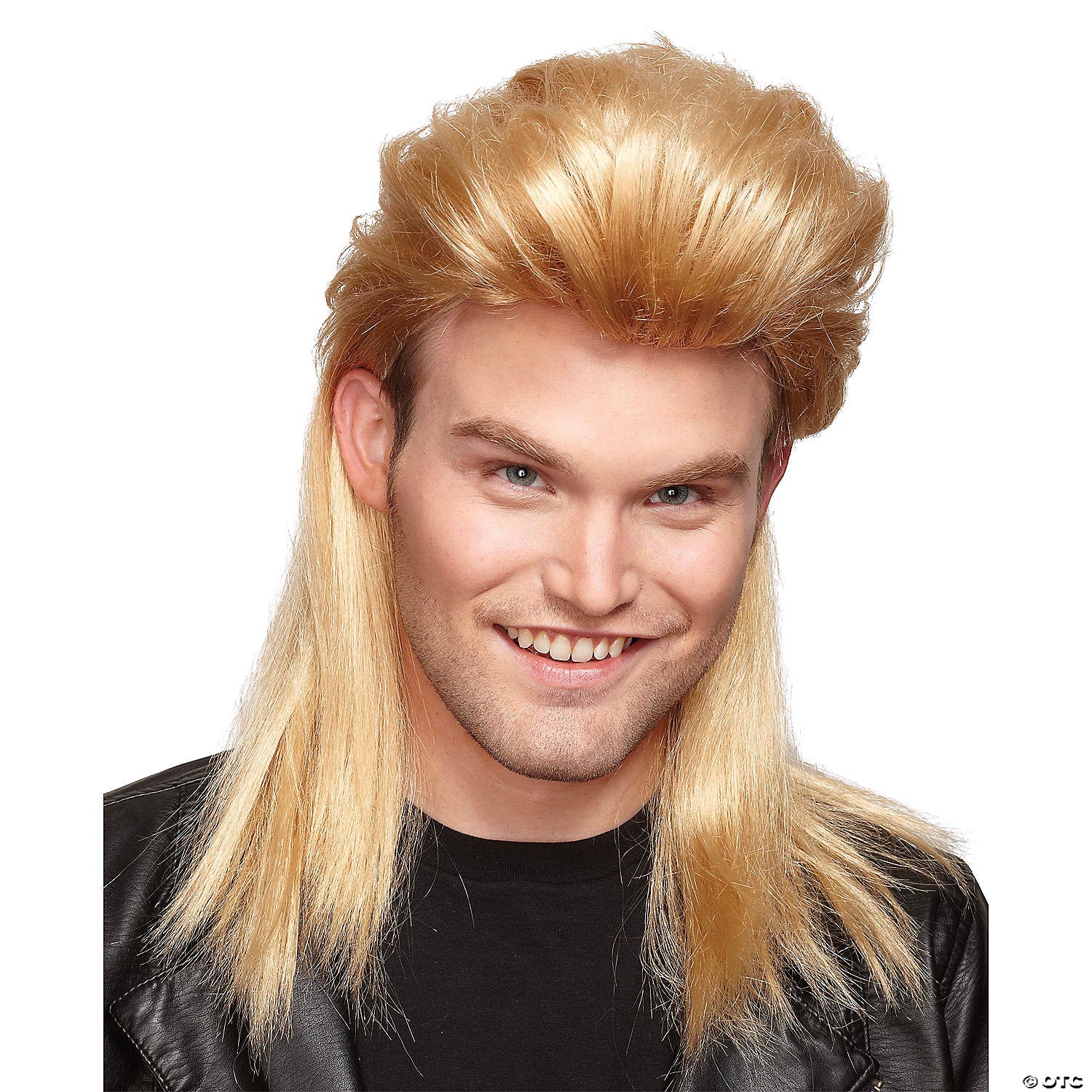 men s blonde nightclub mullet wig~mr178076