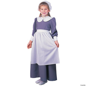 girl& 8217 s gray pilgrim dress costume   large~ru10557lg