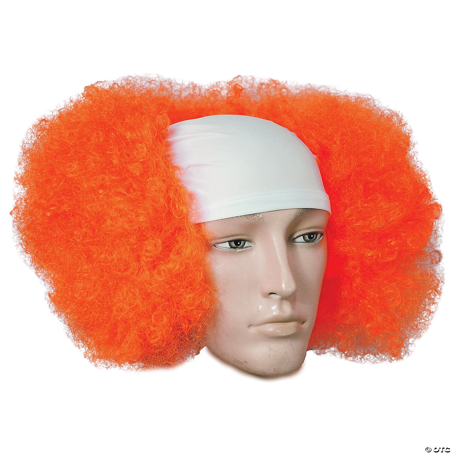 adults orange bald curly clown wig~lw72or