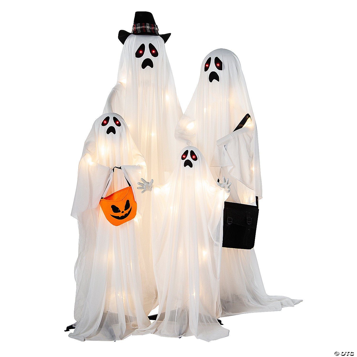 4  light up standing ghost family halloween decorations~atc00119-a01