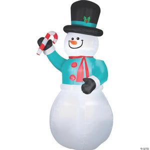 72  blow up inflatable snowman with candy cane outdoor yard decoration~ss36716g