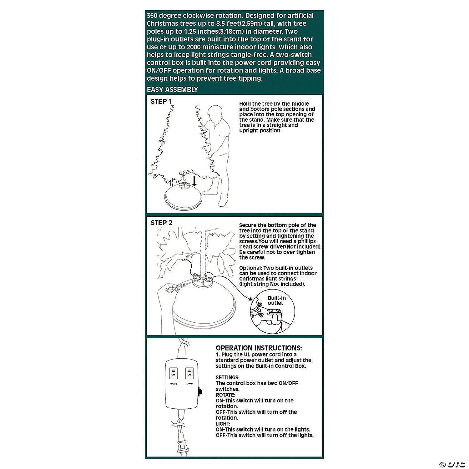 ez rotating christmas tree stand~va982-a02