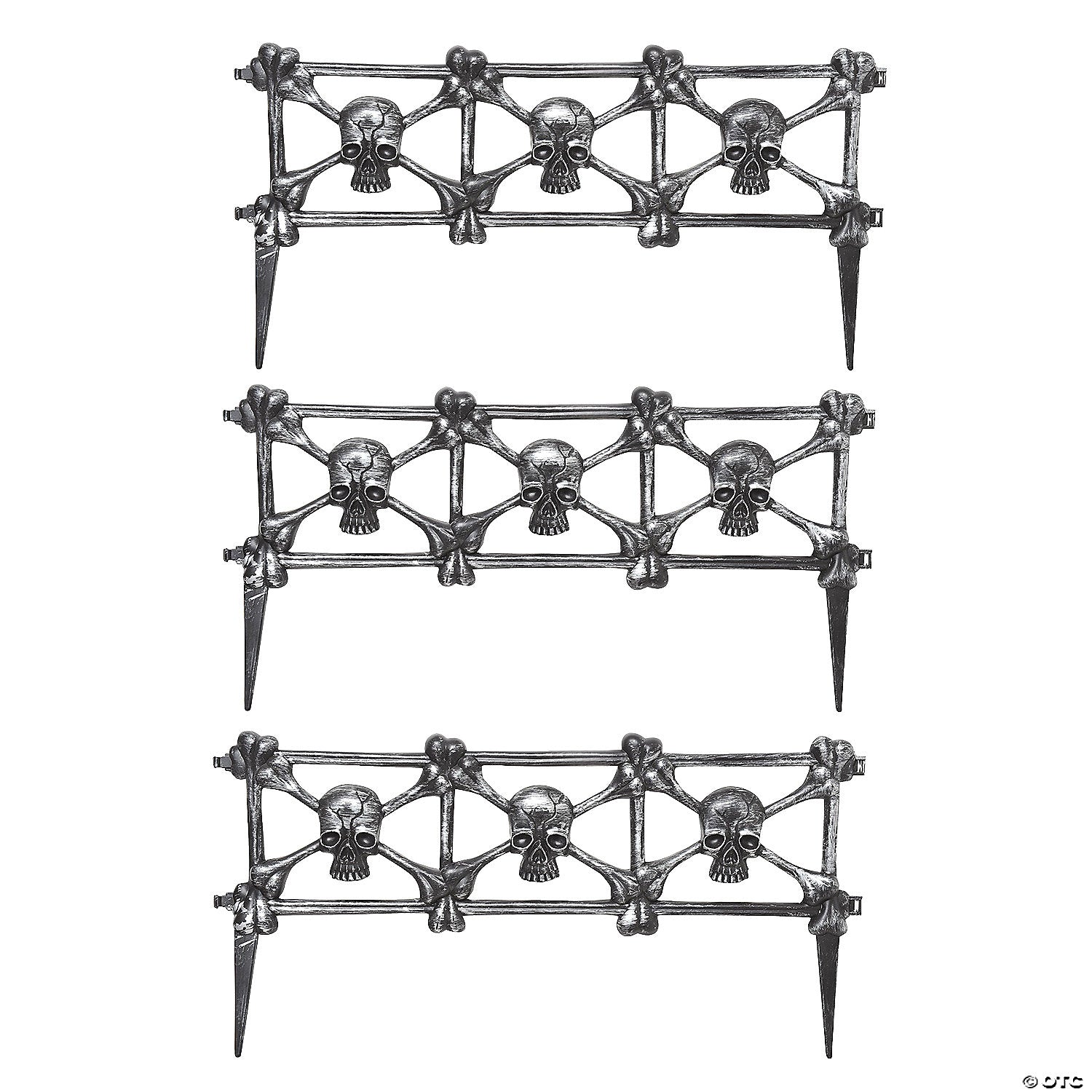 black skull graveyard fence halloween decoration~fw91454b-a01