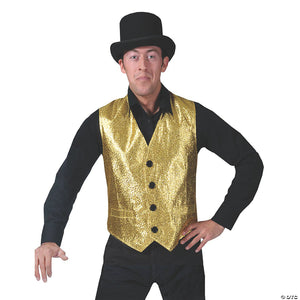 men s silver vest costume   extra large~ff781872svlg