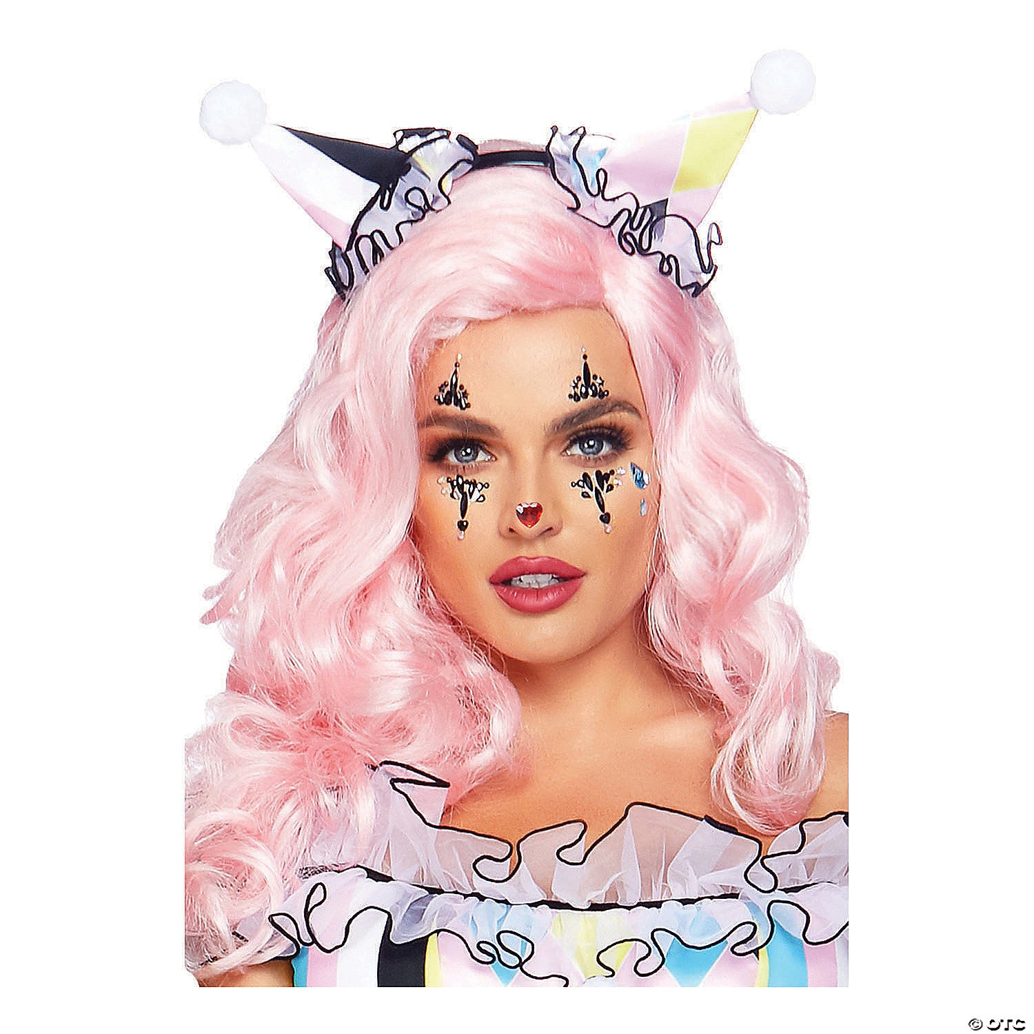 harlequin jeweled face sticker~uaeye025