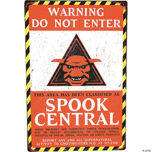 ghostbusters& 8482  warning do not enter spook central metal sign~masfsp107