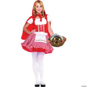 teen girl& 8217 s lil& 8217  miss red riding hood costume medium large 12 14~uaj48033ml