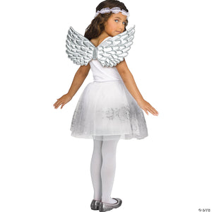 adult silver metallic fabric foam wings costume accessory~fw90982sv