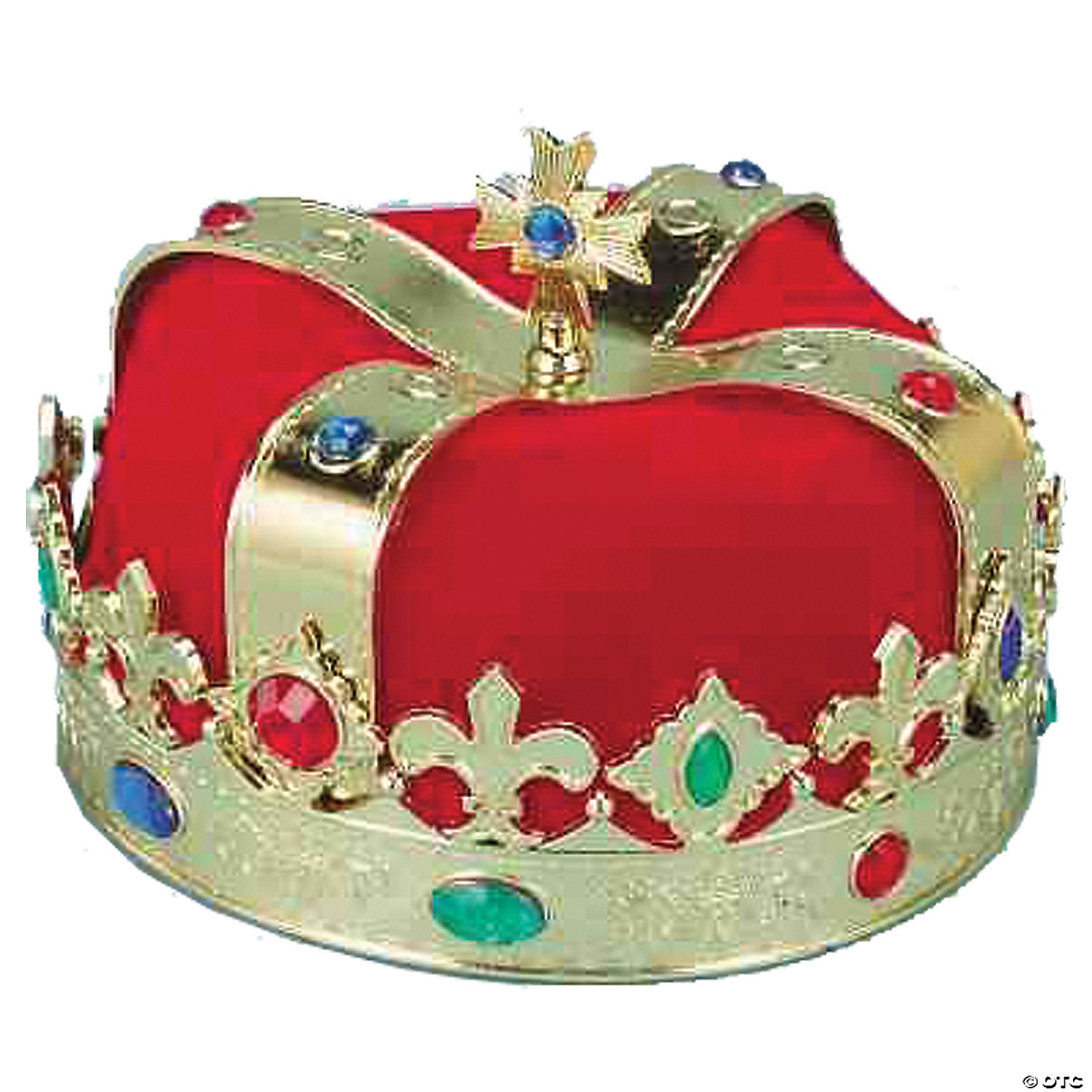 adults gold crown with stones & red turban~fm56717