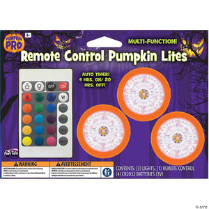 orange multi function battery operated pumpkin lights with remote control~fw94686