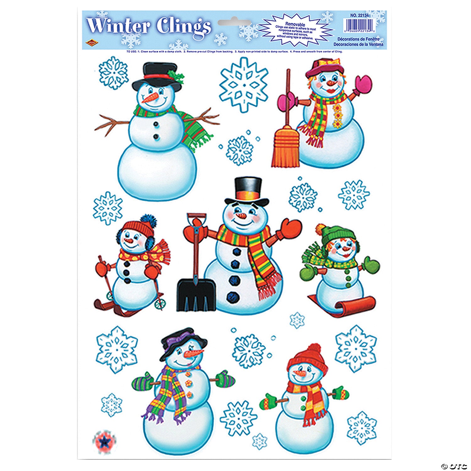 snowman and snowflake window clings~bg22124