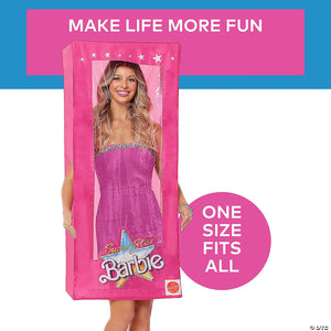 adults pink polyester & plastic barbie box costume   one size~fw106534-a01