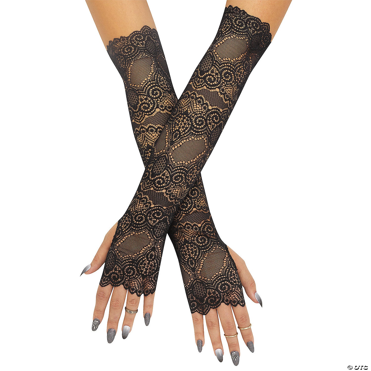 gloves fingerless scalloped lace~fw90943l