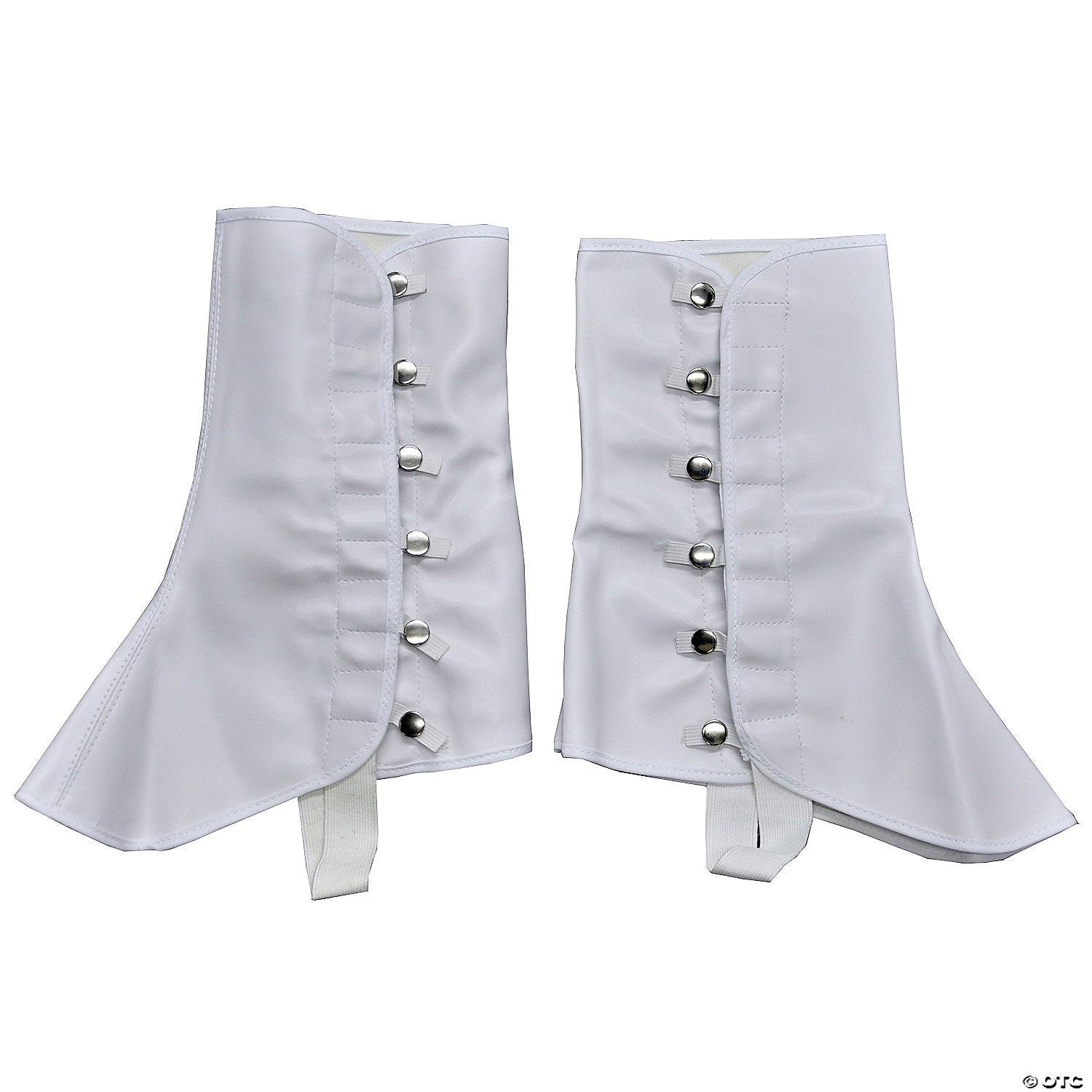adults 9  white vinyl spats   large~bb97lg
