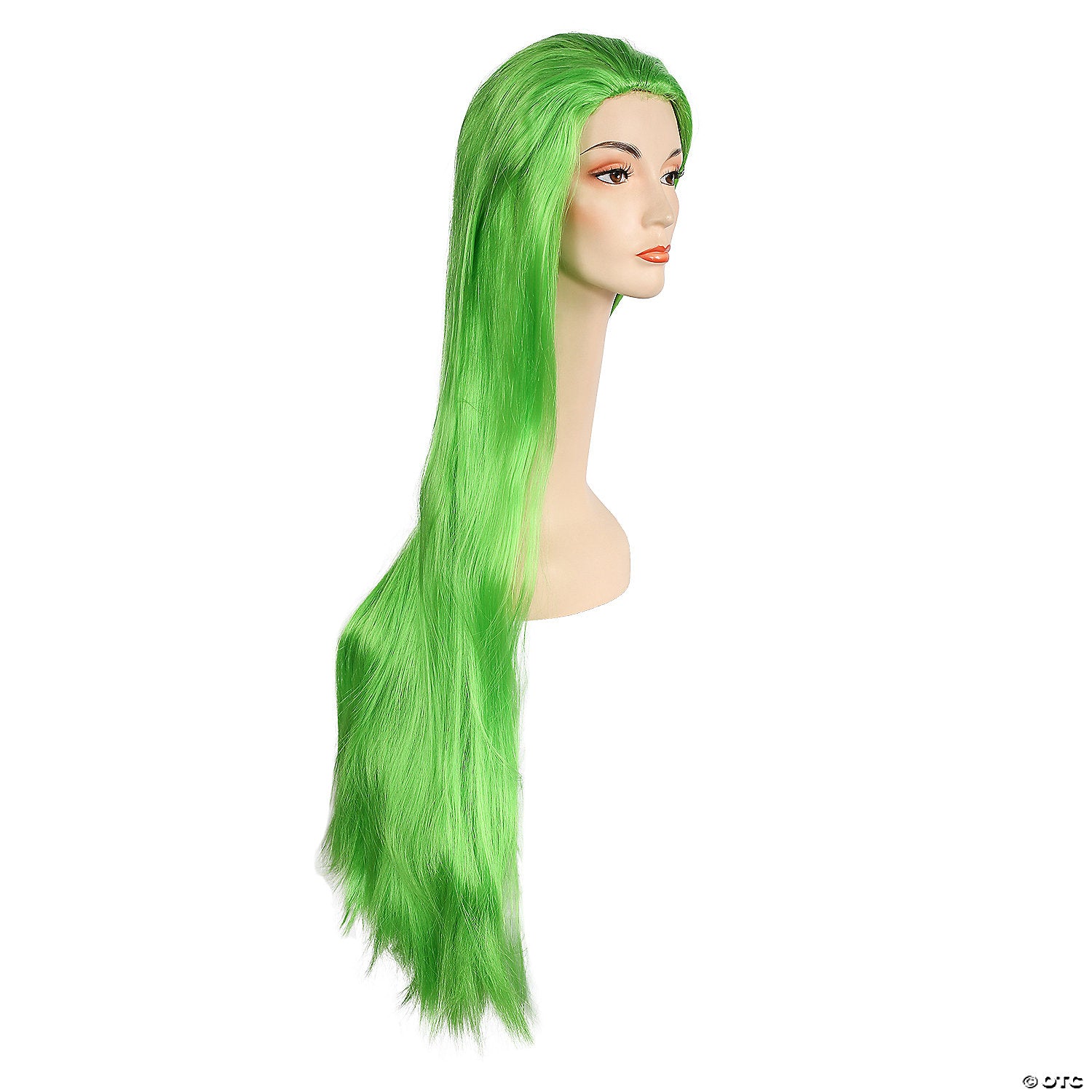 40  long straight 1448 wig brt green kaf 4~lw378btgn