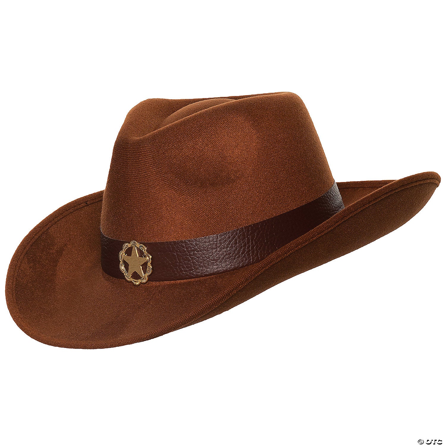 adults brown cowboy sheriff hat with hatband~ur30567