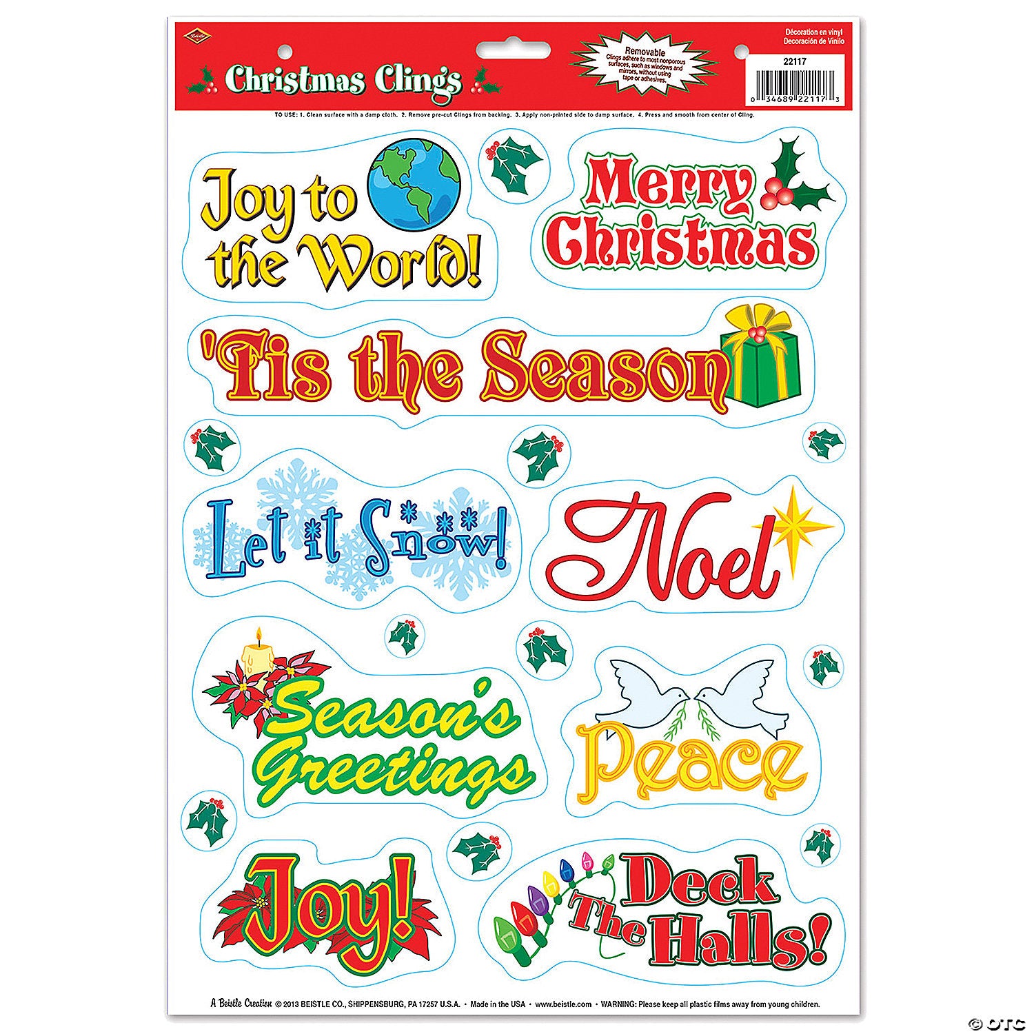 christmas window clings~bg22117