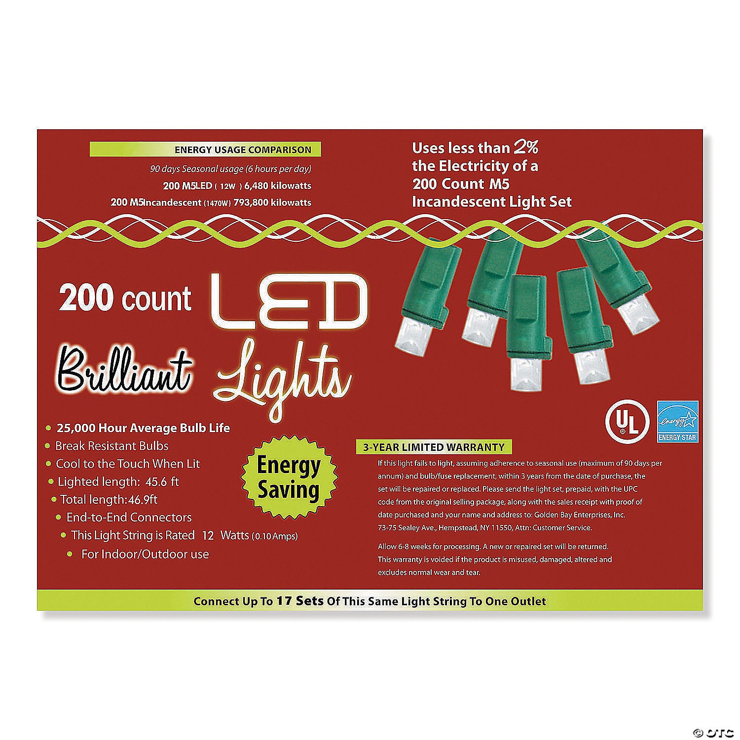 200 count m5 led pure white string lights~ma952