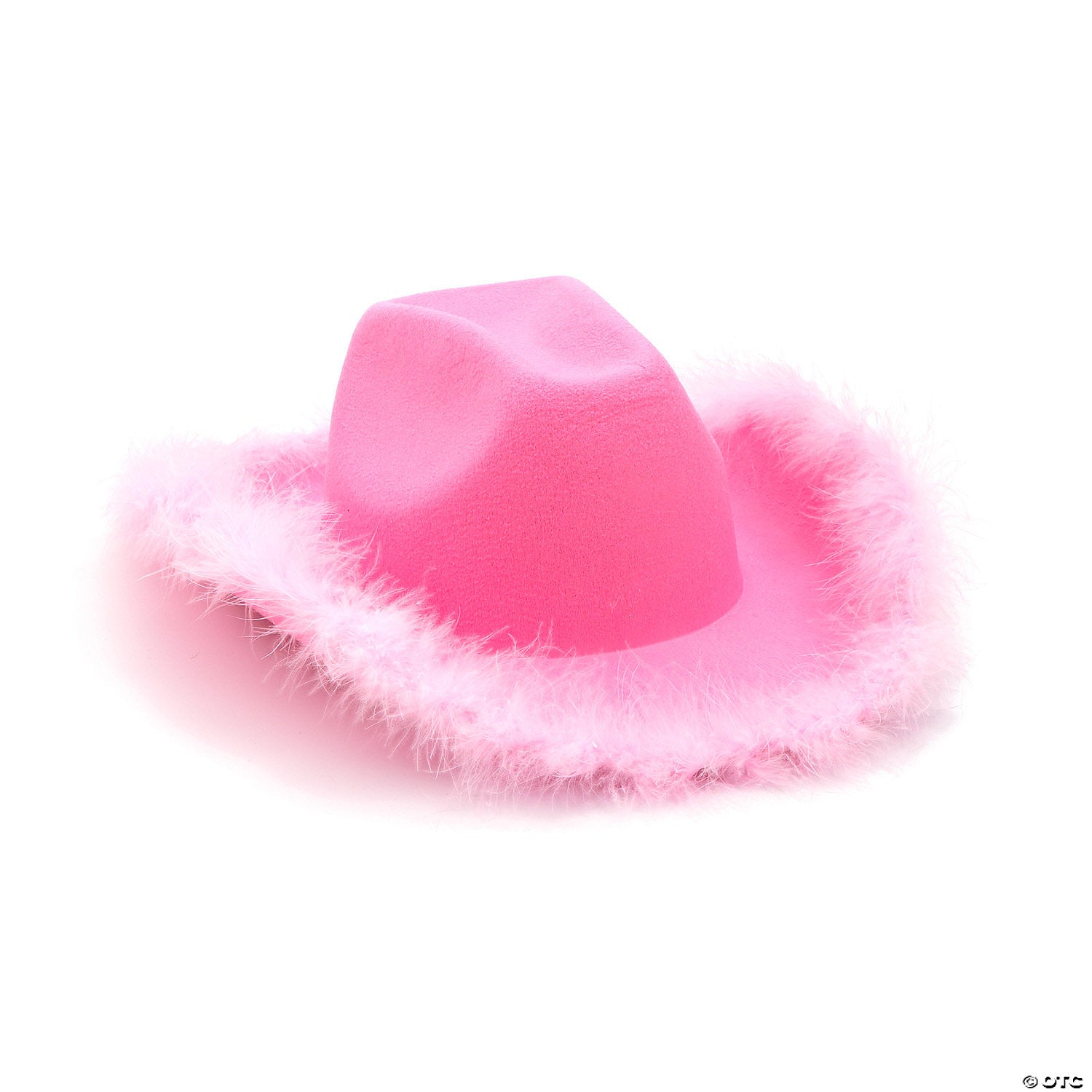 pink cowgirl hats with fuzzy trim~14290043