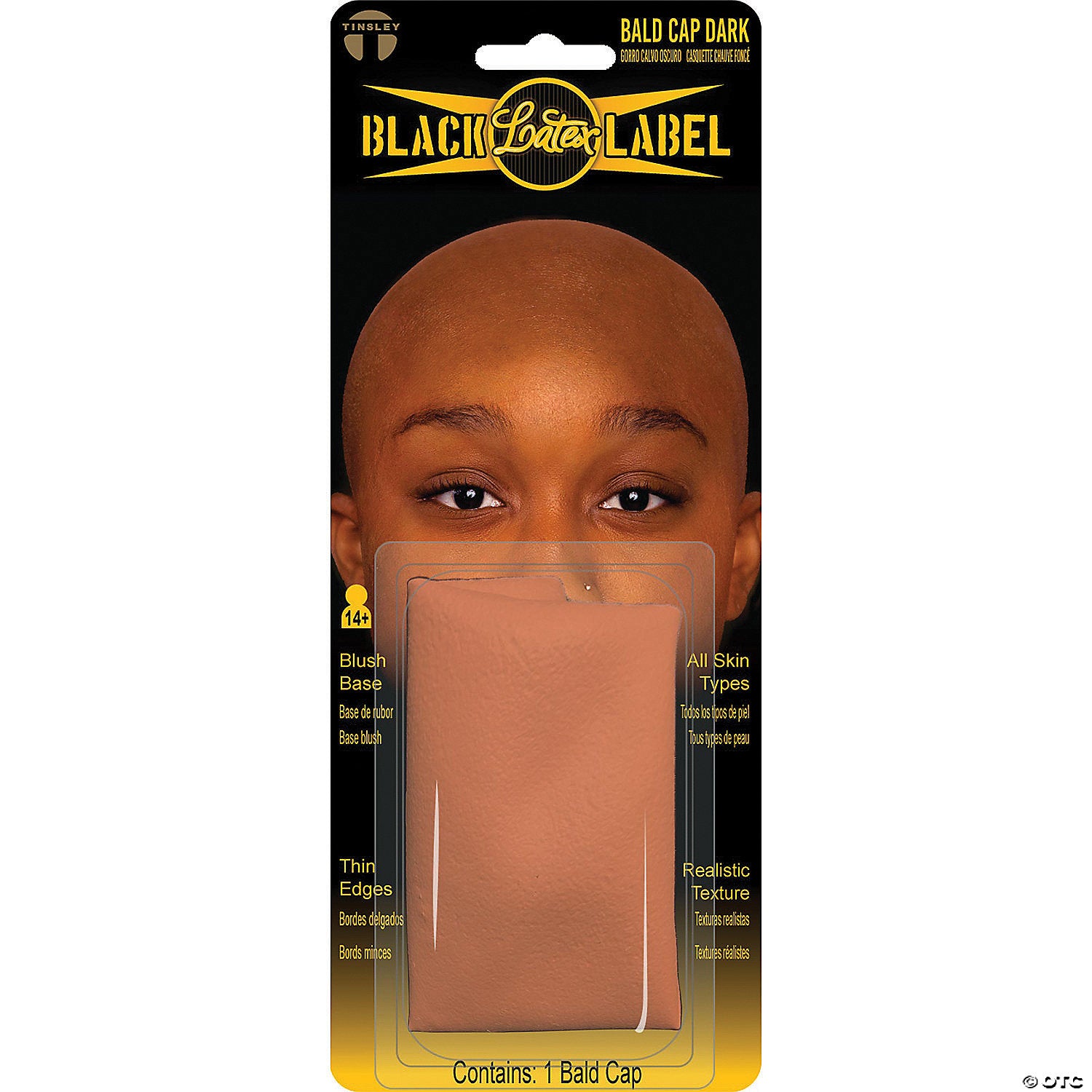 dark brown latex bald cap~dfbll024