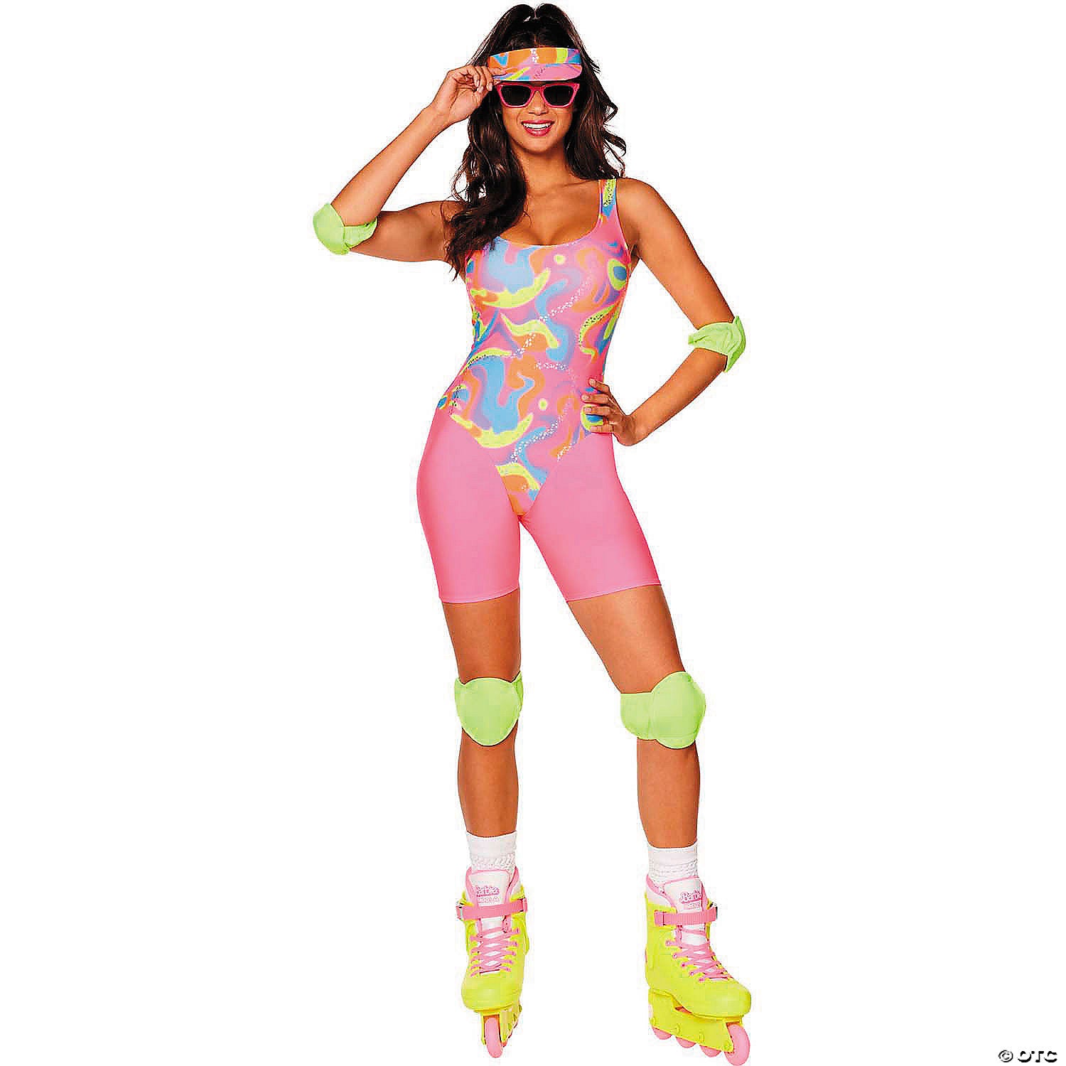adults barbie& 174  movie pink & yellow skating barbie costume   small 4 6~fw107134s