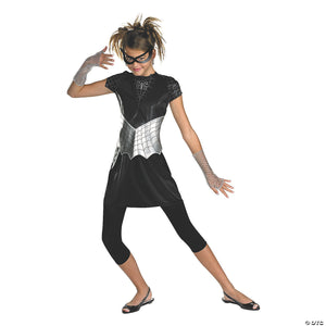 teen girl s black suited spider costume   small~dg50239k