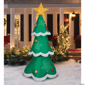 7 5 ft  blow up inflatable mixed media christmas tree with built in led lights outdoor yard decoration~ss119734g-a02