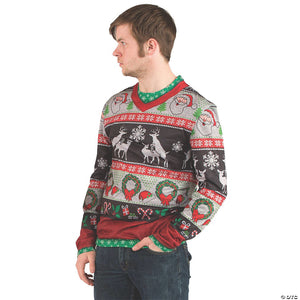 men s frisky deer ugly christmas sweater t shirt costume~fr115908sm