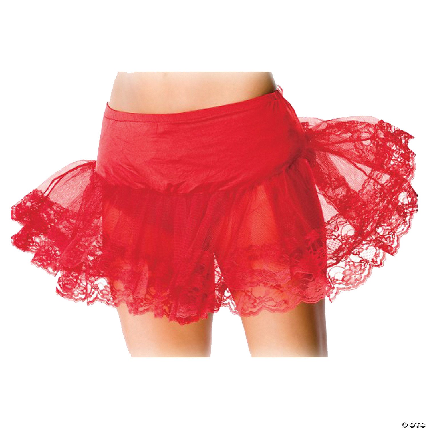 lace trimmed petticoat red~ua8999rd