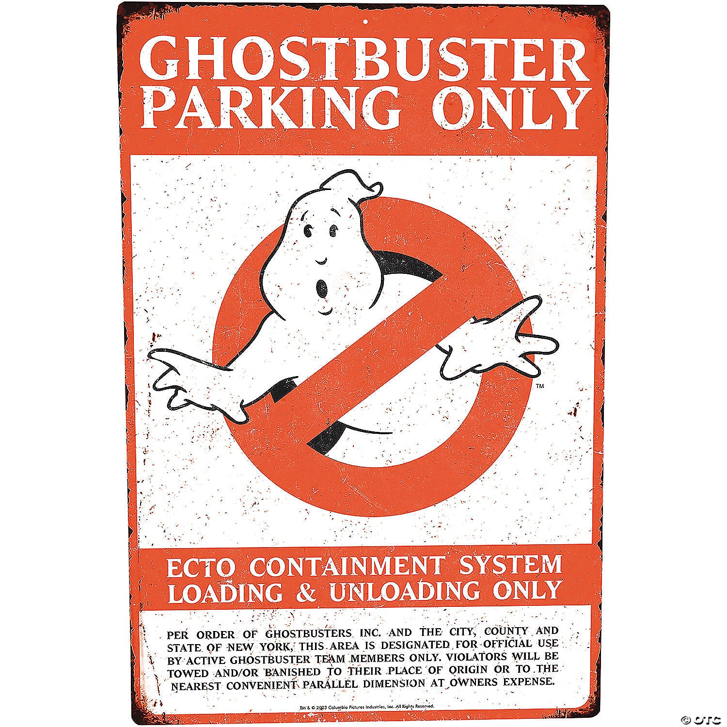 ghostbusters& 8482  ghostbuster parking only metal sign~masfsp106