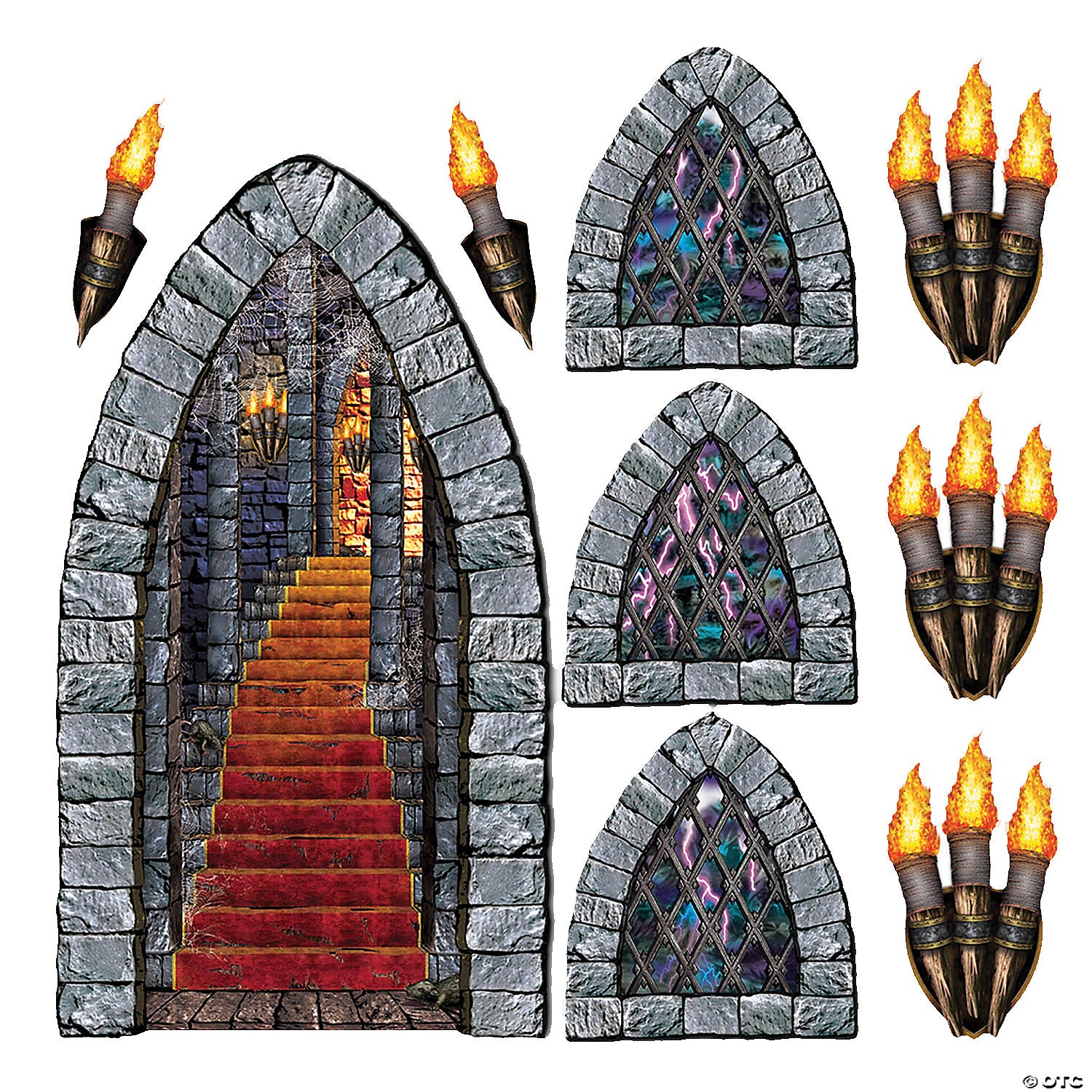 castle stairway plastic wall accents~bg00912
