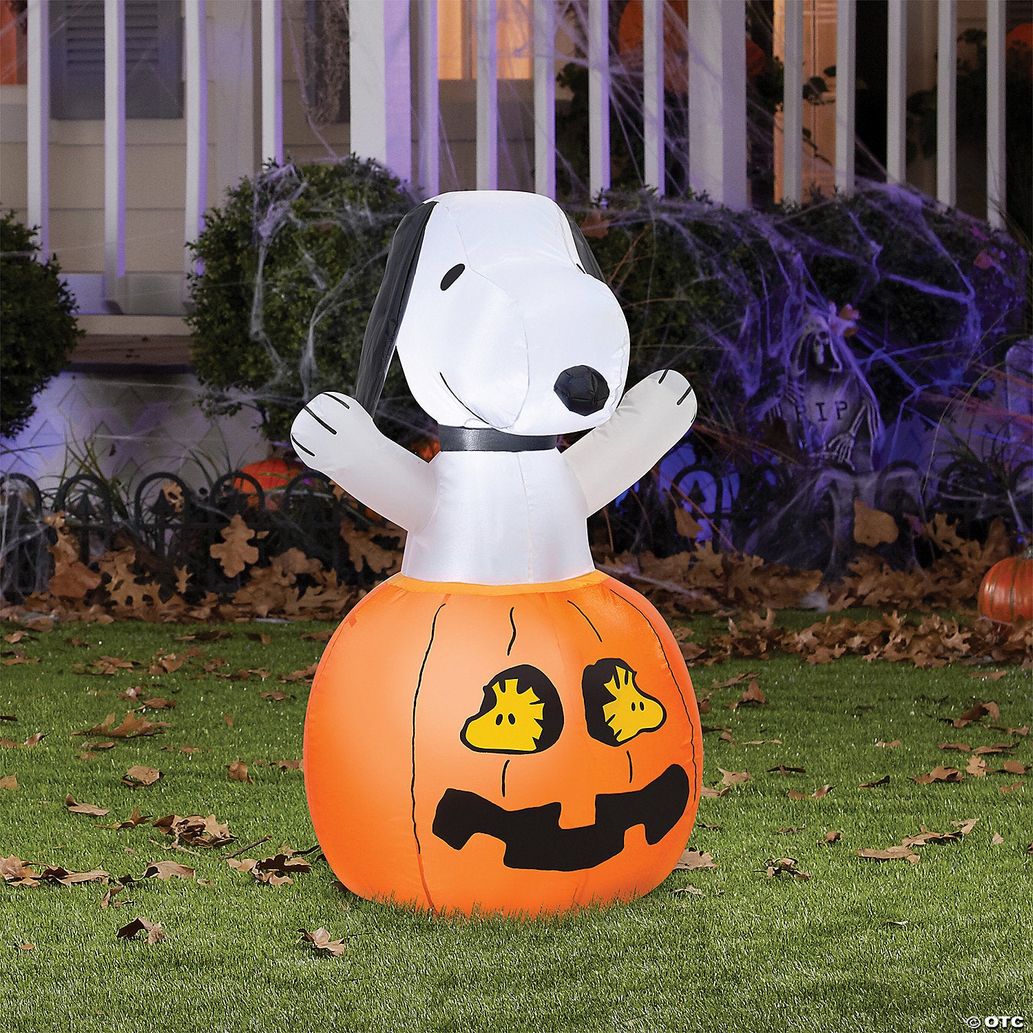 sup  snoopy pumpkin with built in led lights outdoor yard decoration~ss64371g-a01