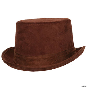 adults brown faux suede top hat~ur29583