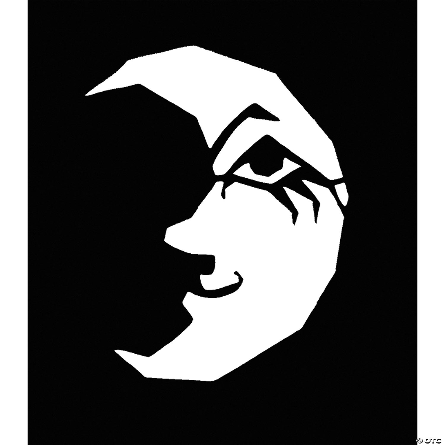 crescent moon with  face stencil~fp52