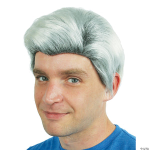 men s white with black roots wig~mc19