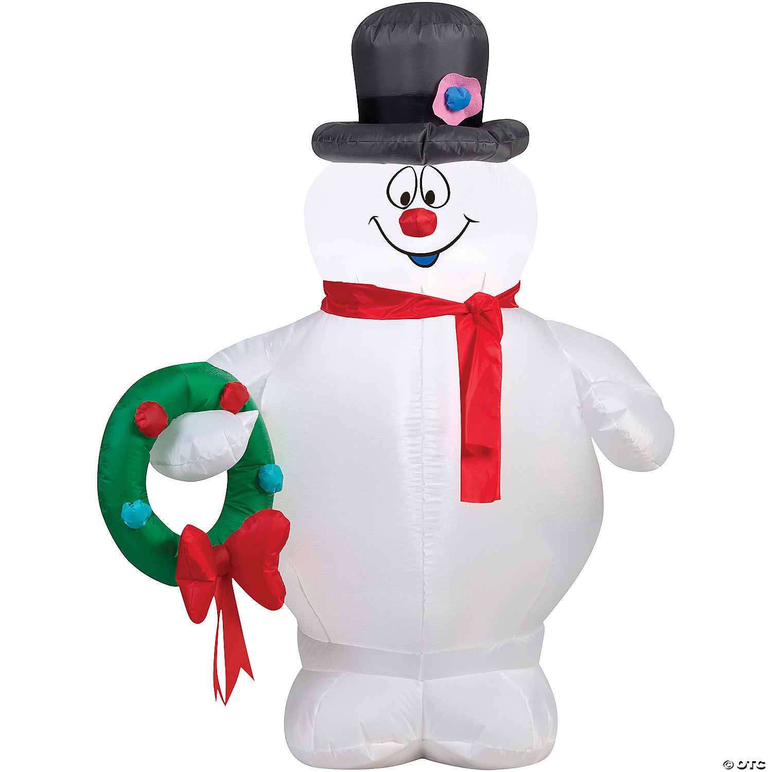 42  blow up inflatable frosty the snowman holding wreath outdoor yard decoration~ss39909g