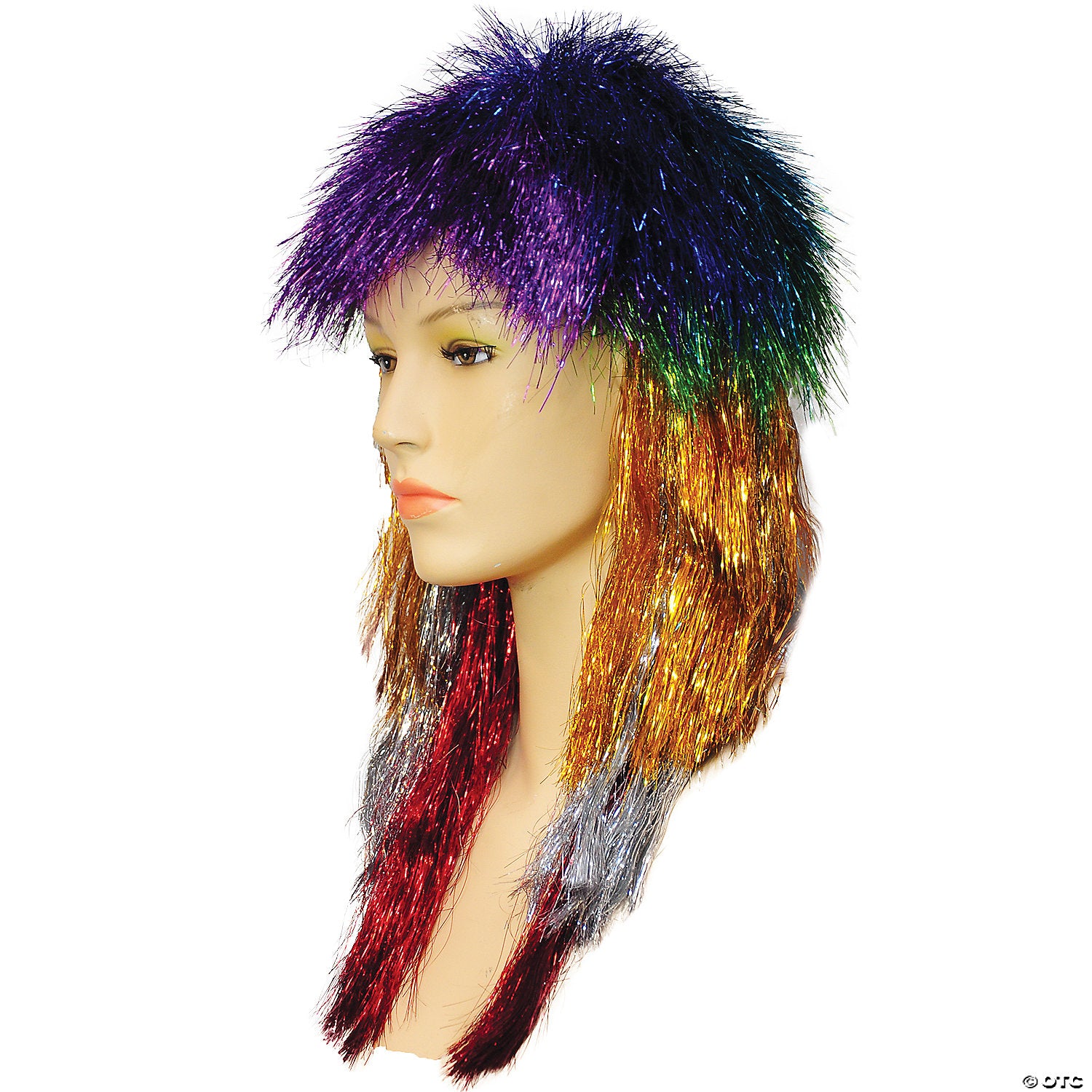 women s long punk tinsel wig~lw342rb
