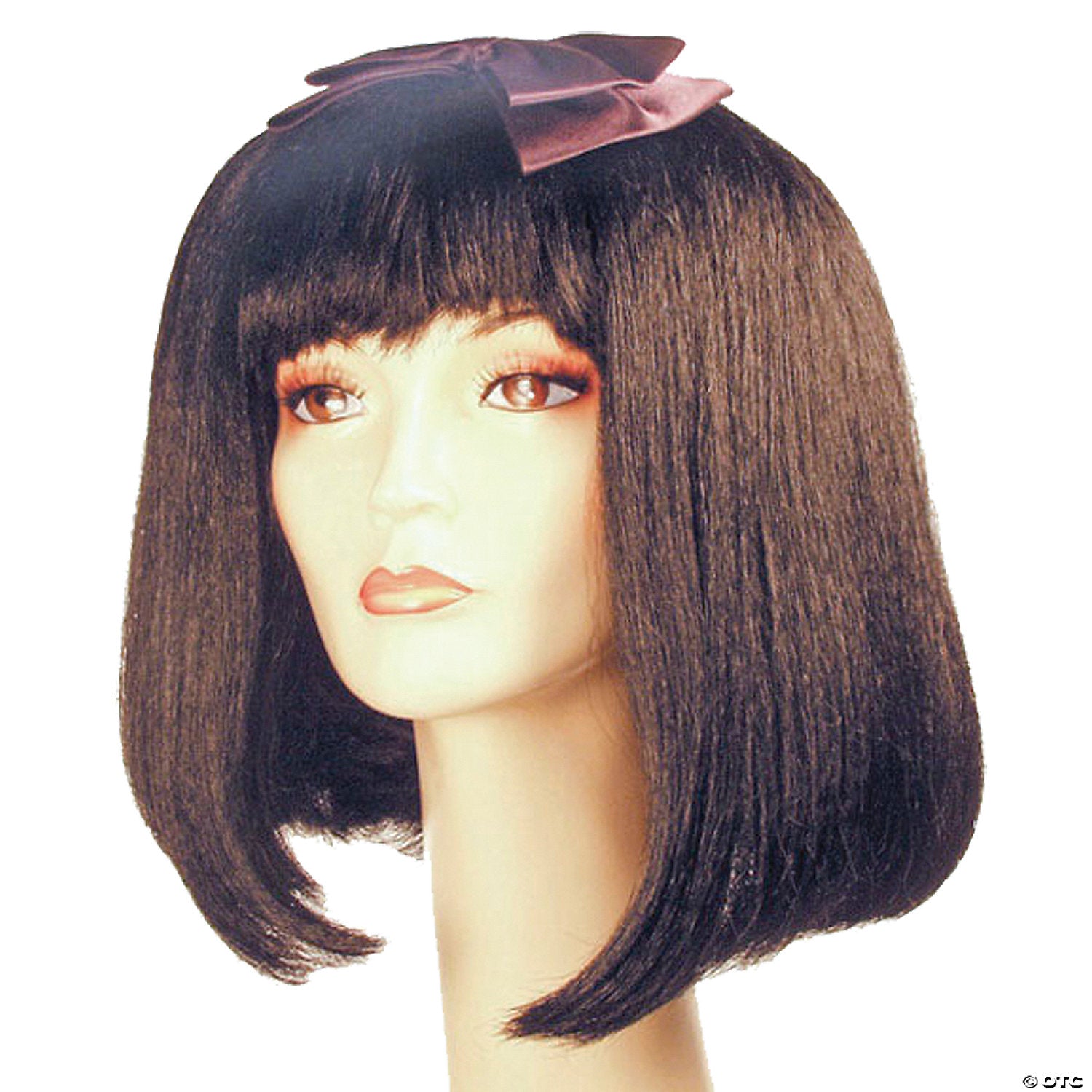 Bargain Brown Bob Wig with Bow
