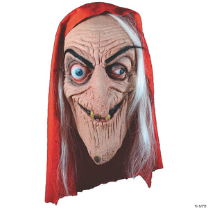 adults old witch plastic mask with green hood   one size~mattec101