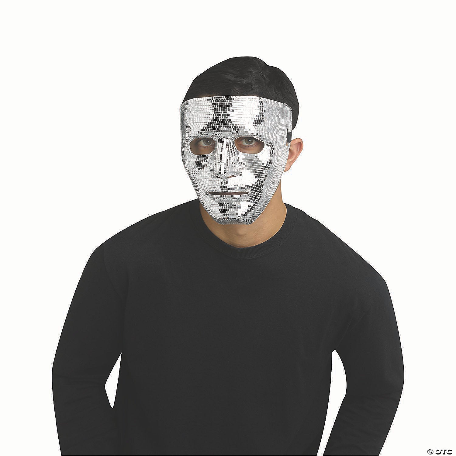 adults plastic disco mirror blank full mask   one size~fw93576