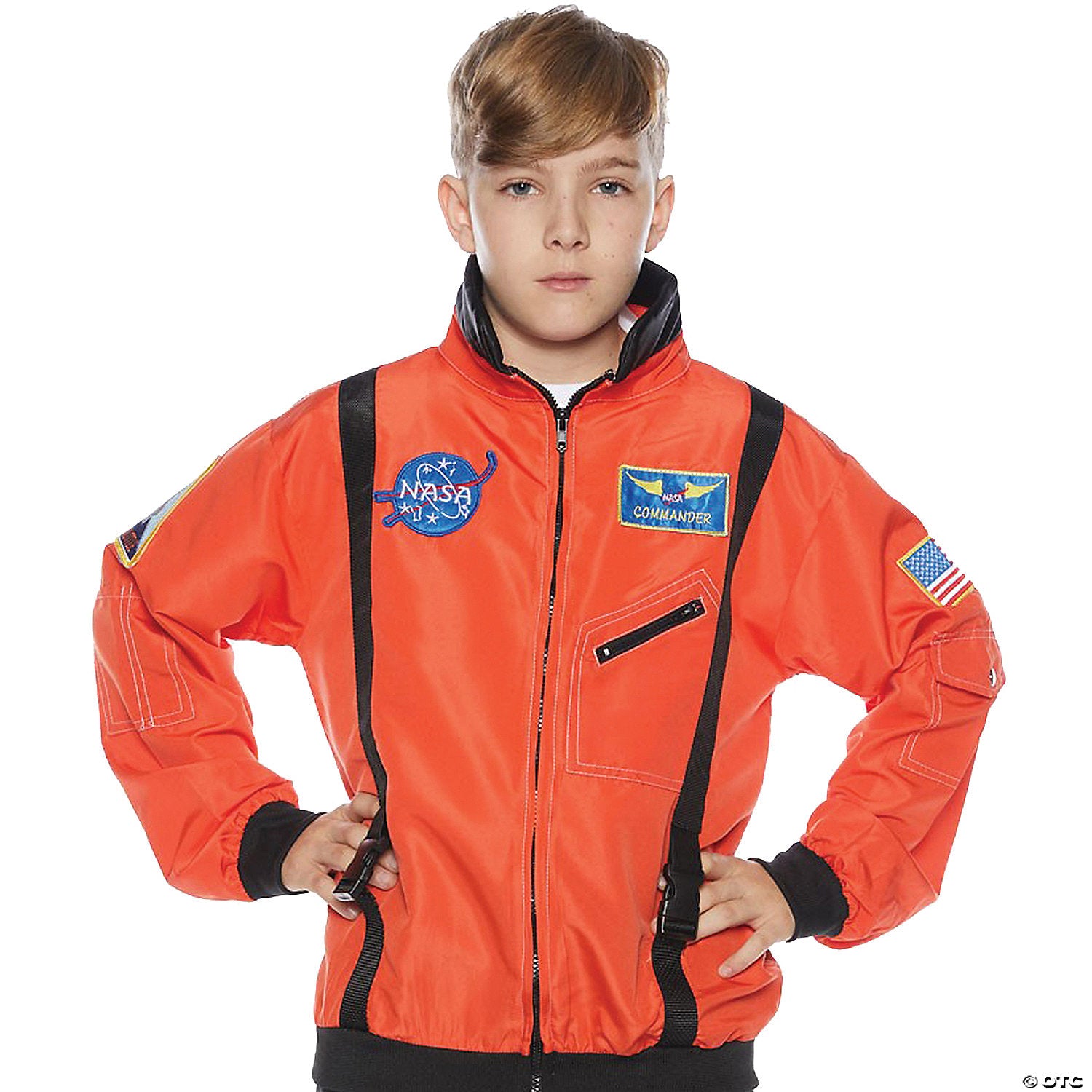 kid& 8217 s orange astronaut jacket halloween costume   large~ur25727lg