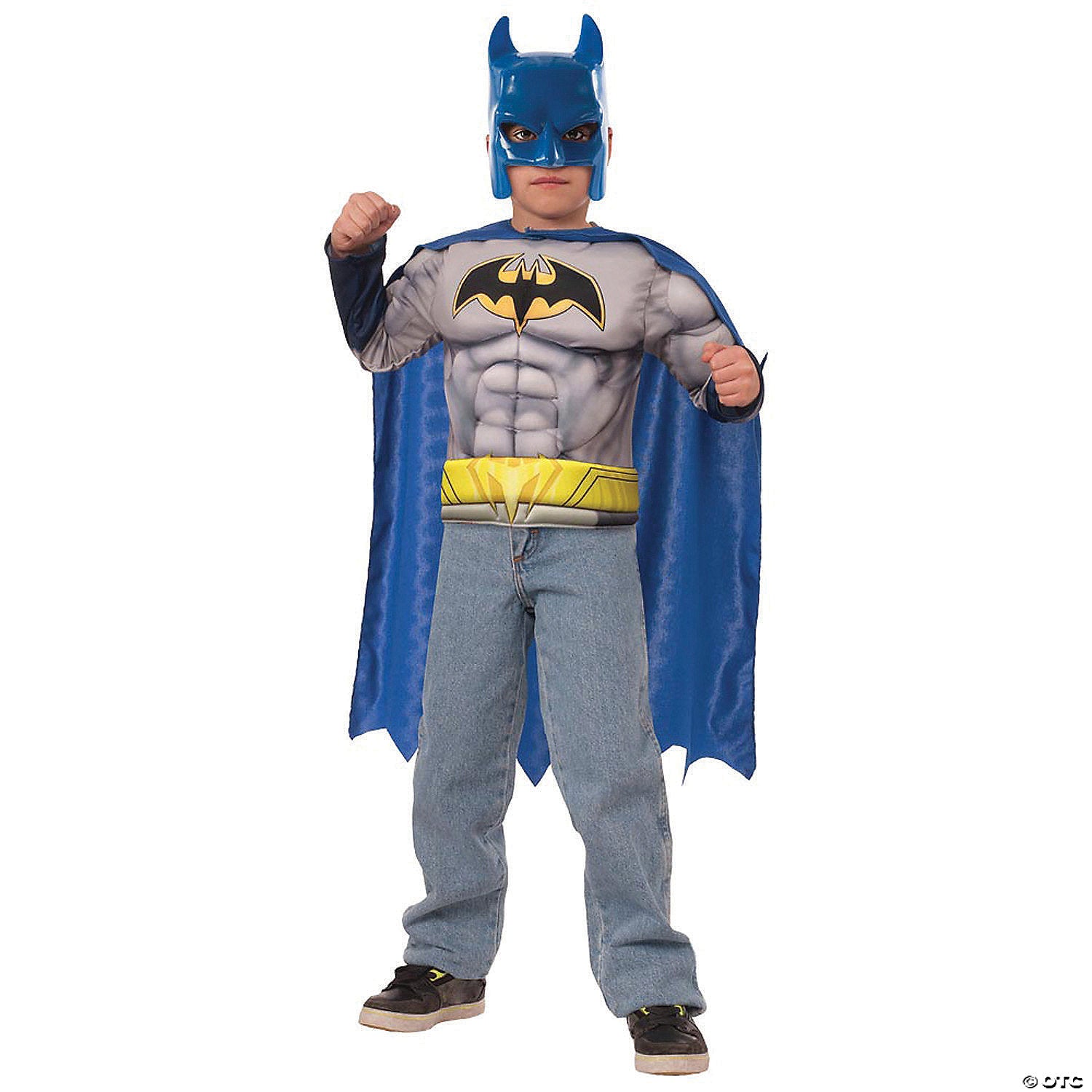 boy s muscle chest batman costume   small~rug31422